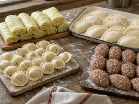 Домашние пельмени, котлеты и голубцы ручной лепки