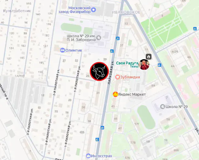 Мясная лавка «У Гены» на карте: Подольск, Парковая улица, 26
